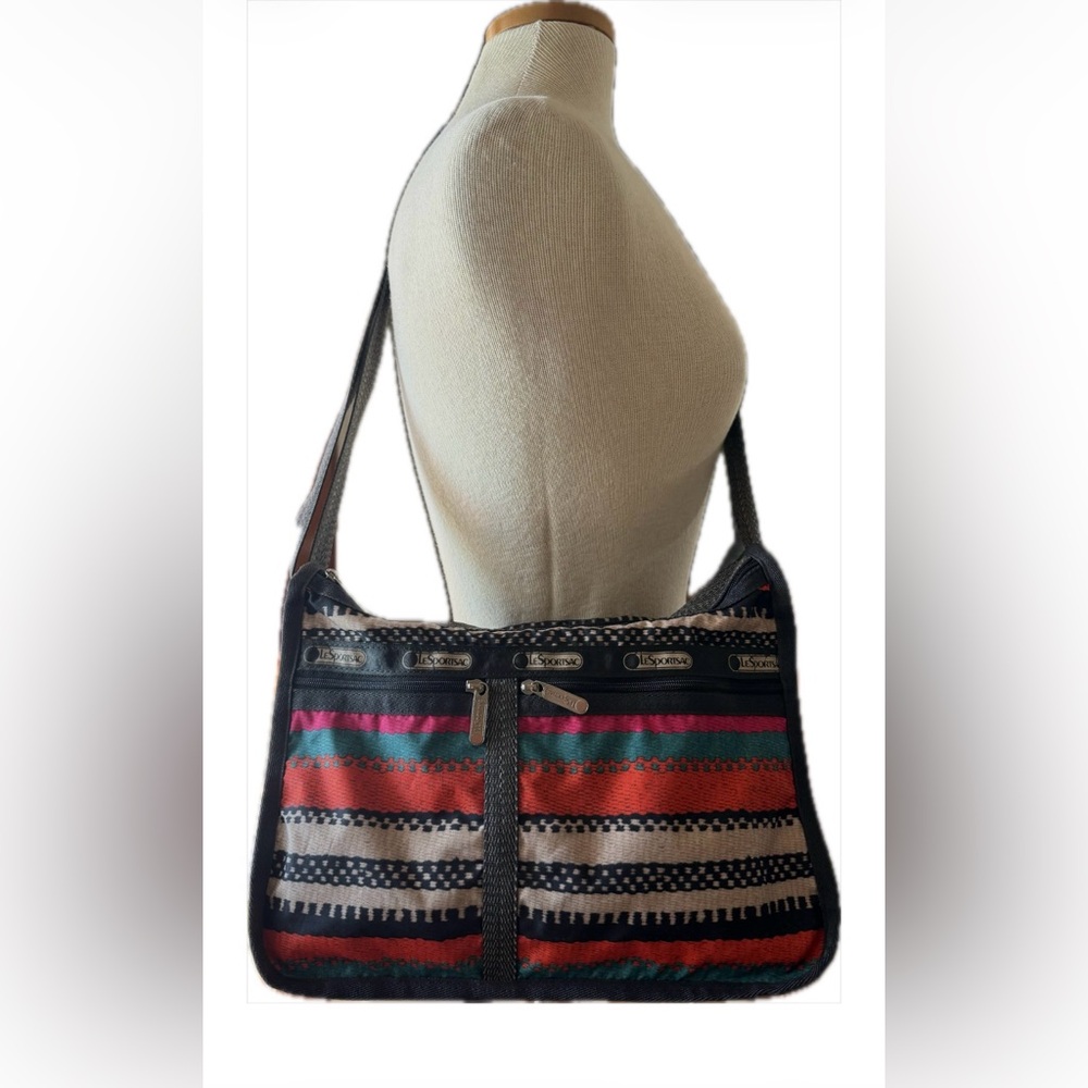 Lesportsac Striped Crossbody Bag in Pink, Red, Green, Black